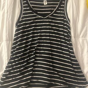 Old Navy Black and White Striped Tank Top